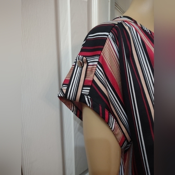 Perseption concept women's size large blouse shirt top striped button up - Picture 5 of 8